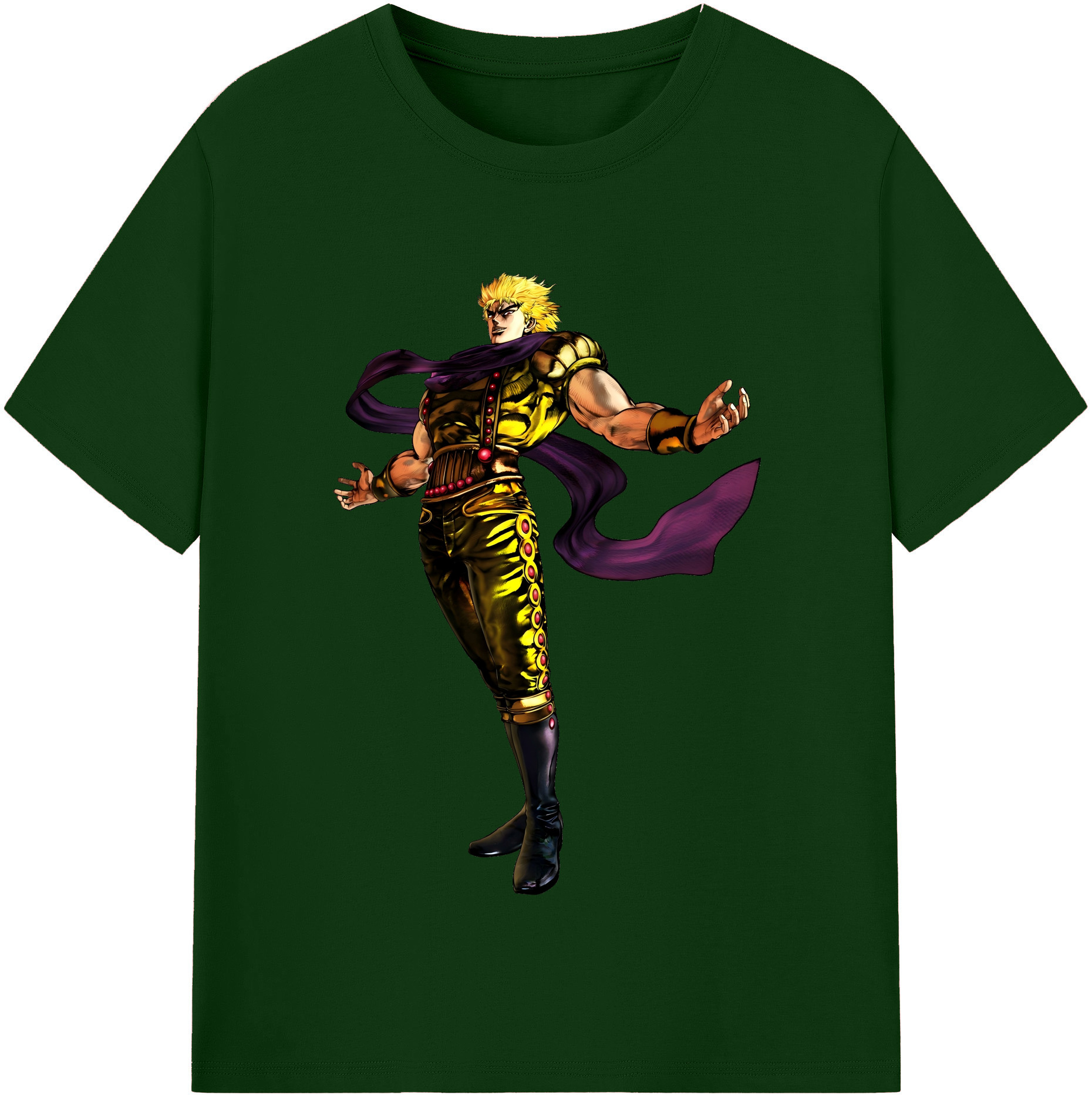 （画像用） ジョジョの奇妙な冒険 ディオ?ブランドー JoJo's Bizarre Adventure Dio Brando 綿100％半袖Tシャツ（フロントプリント）